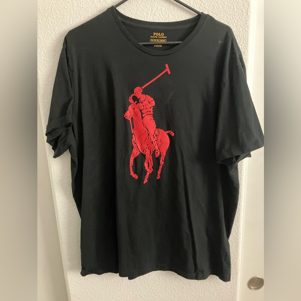 Polo by Ralph Lauren Black Tee with Red Graphic